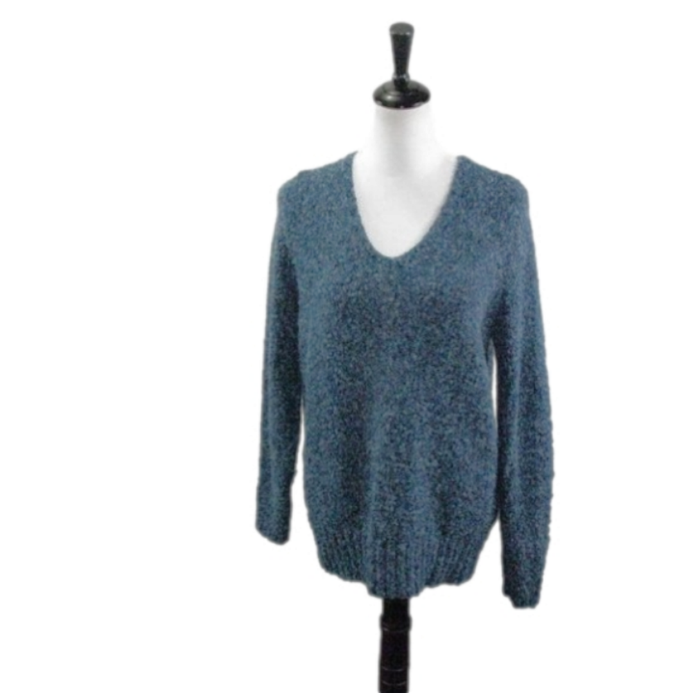 Croft & Barrow Teal Multi-Tone V-Neck Sweater Size XL